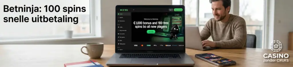 Betninja wordt in 2026 gezien als beste casino zonder Cruks